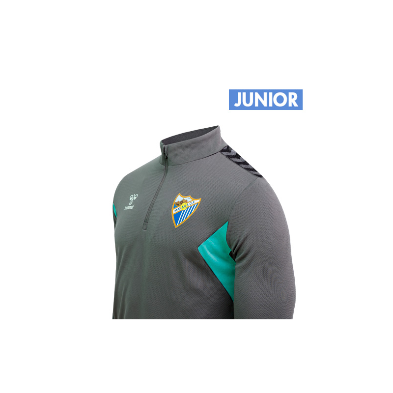 SUDADERA ENTRENO STAFF GRIS MALAGA CF 2023/24 -INFANTIL-