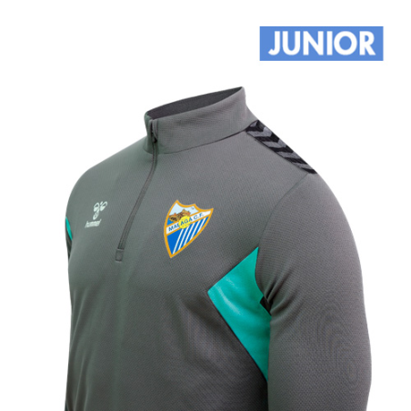 SUDADERA ENTRENO STAFF GRIS MALAGA CF 2023/24 -INFANTIL-