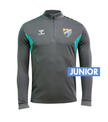 SUDADERA ENTRENO STAFF GRIS MALAGA CF 2023/24 -INFANTIL-