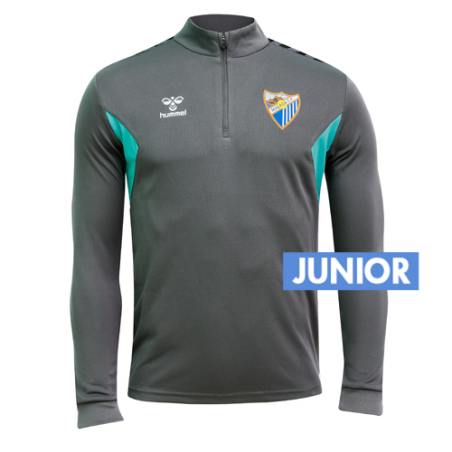 SUDADERA ENTRENO STAFF GRIS MALAGA CF 2023/24 -INFANTIL-