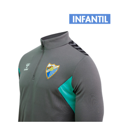 SUDADERA ENTRENO STAFF GRIS MALAGA CF -INFANTIL-