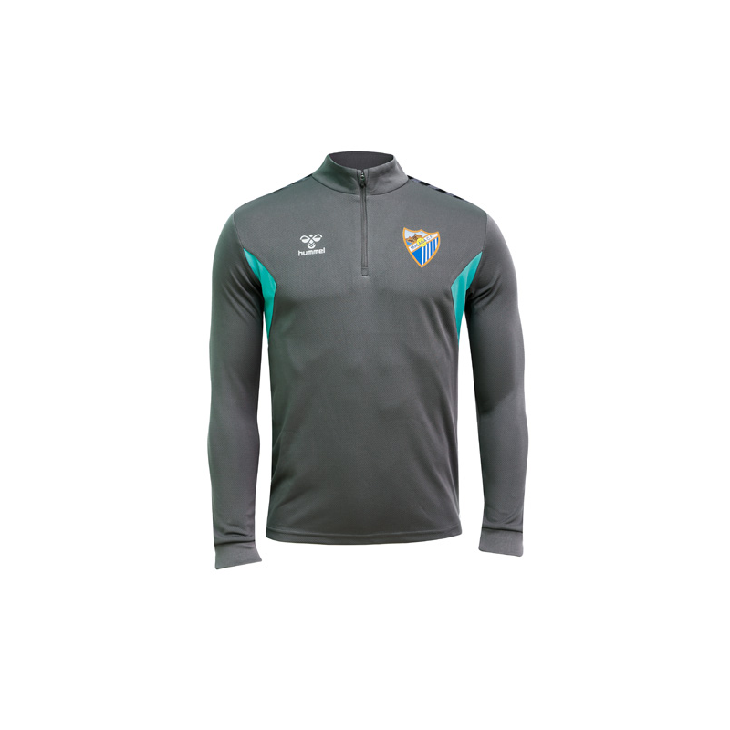 SUDADERA ENTRENO STAFF GRIS MALAGA CF 2023/24 -ADULTO-